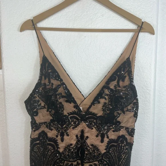 Free People Black and Cream Lace Mini Dress - Picture 5 of 7